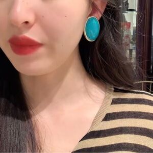 Vintage Turquoise Oval Earrings